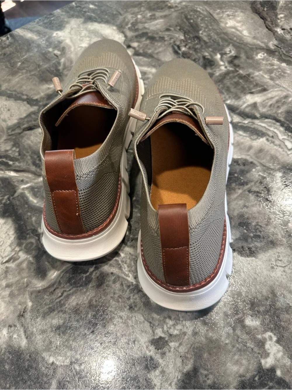 Amazon Men's Knit Slip-On Sneakers in Taupe Size 10.5